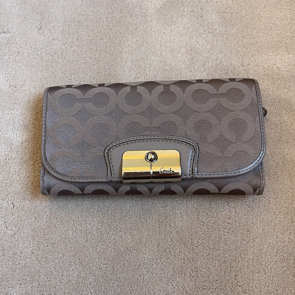 COACH Gray PopArt C Trifold Wallet